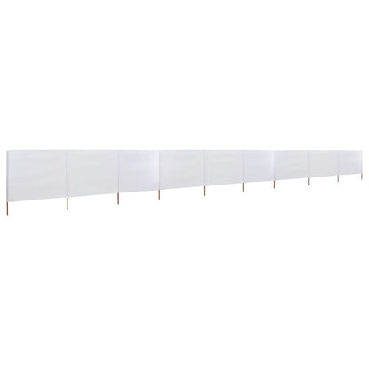 Vidaxl Paravientos De 9 Paneles Tela Blanco Arena 1200x120 Cm_1