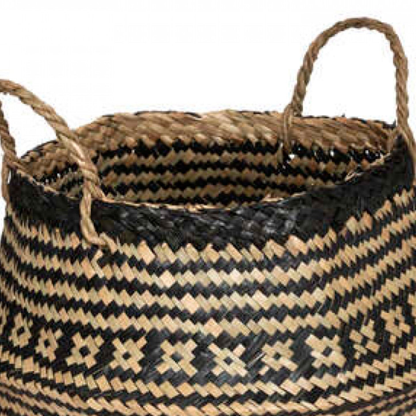 Wellhome - Cesta De Caña Negra Y Blanca_4