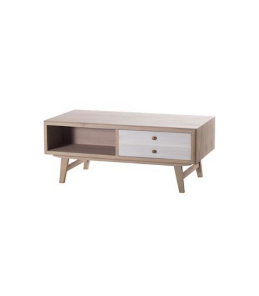 Mesa De Centro Para Salón Modelo Scandi Dan 05 Acabado Arena/blanco, 110cm(ancho) 97cm(alto) 45cm(fondo)._0