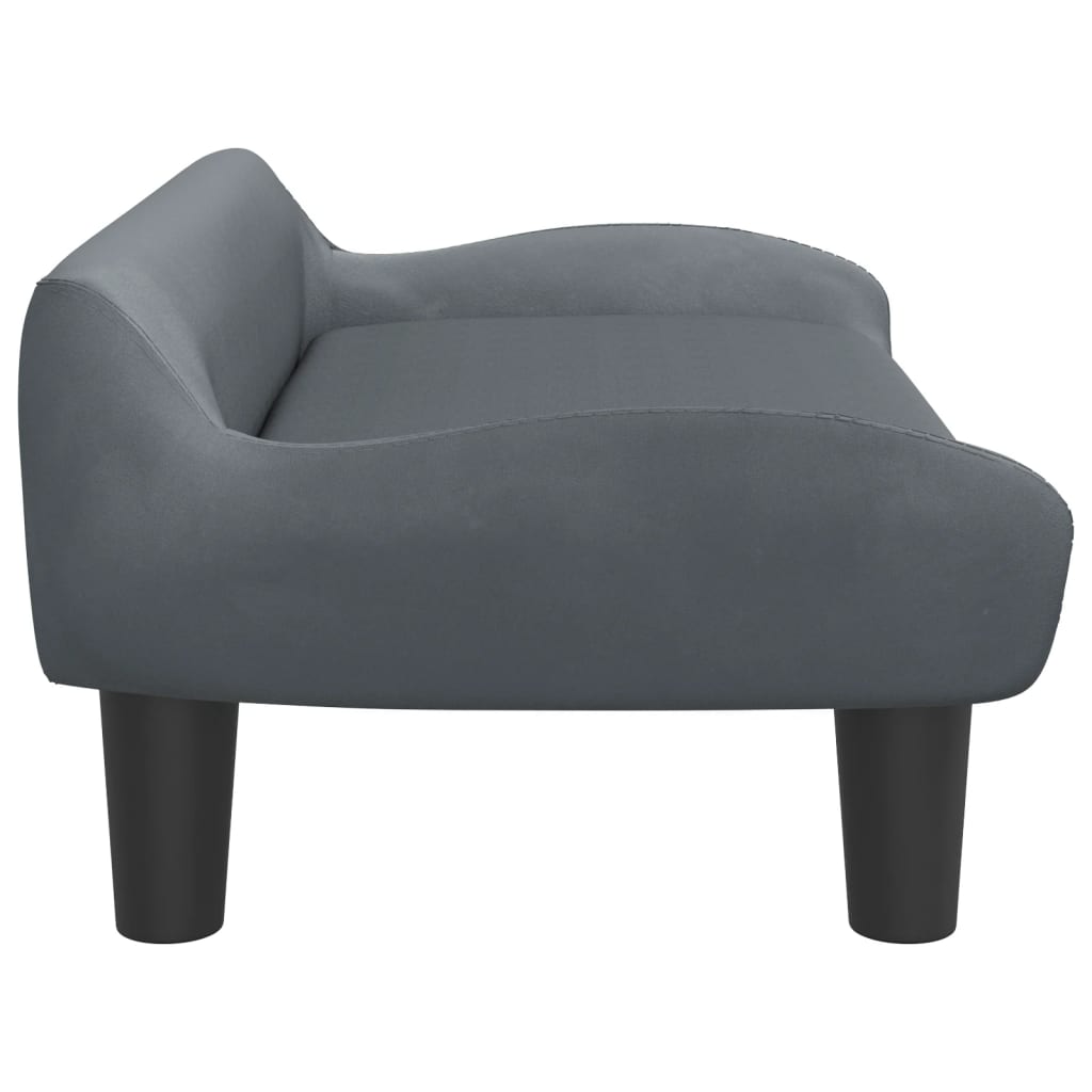 Cama Para Perros De Terciopelo Gris Oscuro 70x40x24 Cm / Vetonek_0