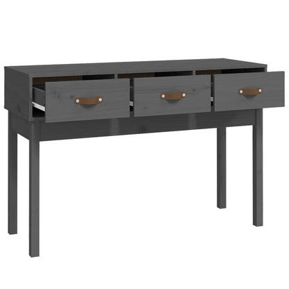 Mesa Consola De Madera Maciza De Pino Gris 114x40x75 Cm_2