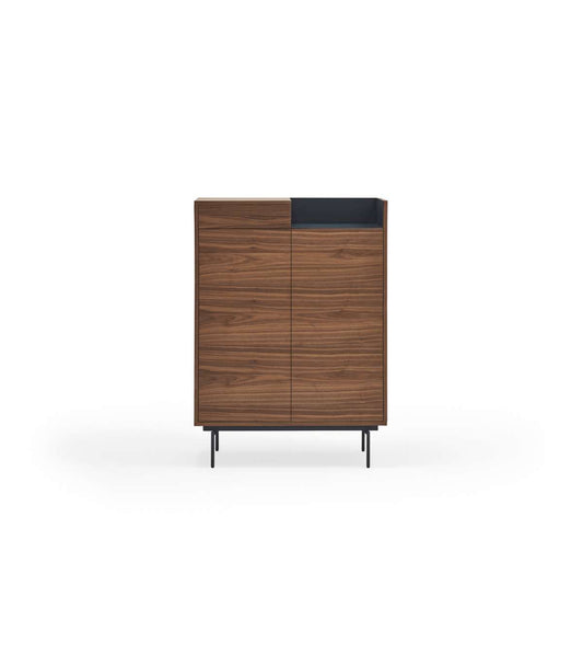 Mueble Auxiliar Modelo Valley 2 Puertas 1 Cajón Acabado Nogal/azul Oscuro, 40cm(ancho) 13_0