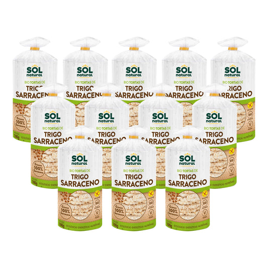 Pack 12x Tortitas de trigo sarraceno bio sin gluten Sol Natural 100 g