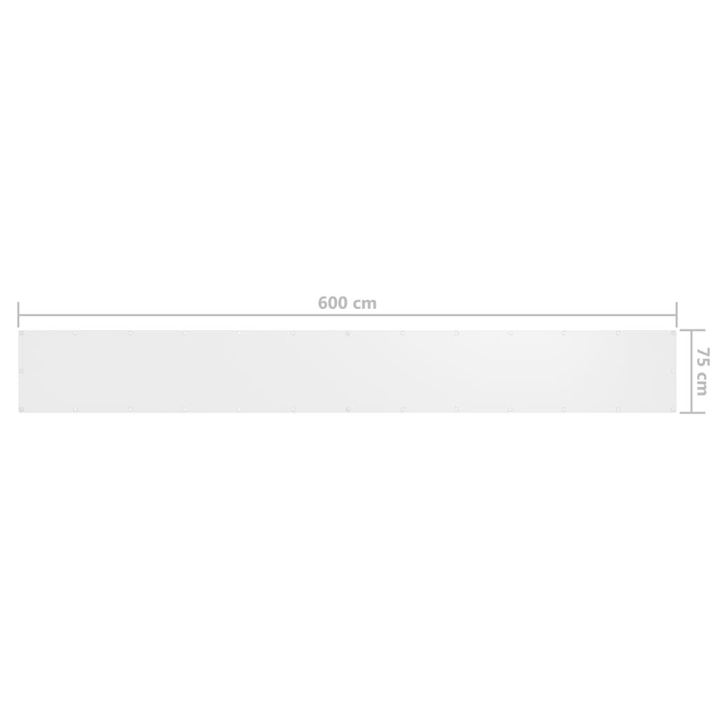 Vidaxl Toldo Para Balcón Tela Oxford Blanco 75x600 Cm_2