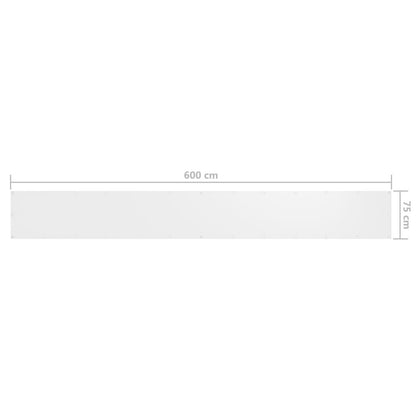 Vidaxl Toldo Para Balcón Tela Oxford Blanco 75x600 Cm_4
