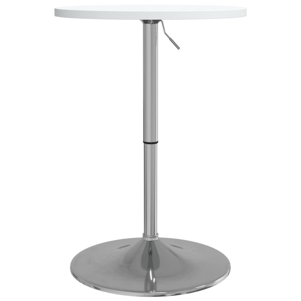 Mesa Alta De Bar Madera Ingeniería Y Acero Blanca 50x50x90 Cm_3