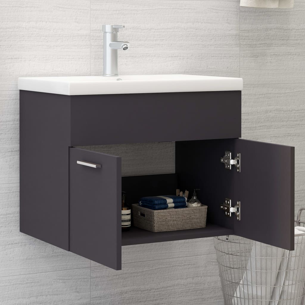 Mueble Con Lavabo Madera De Ingeniería Gris_3