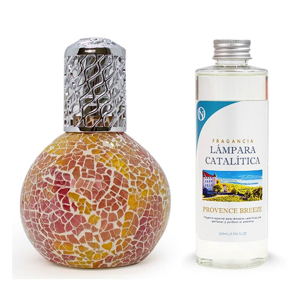 Lámpara Catalítica Mosaico Bicolor + Aroma Provence Breeze 500ml - Elimina Malos Olores, Impurezas Y Perfuma_0