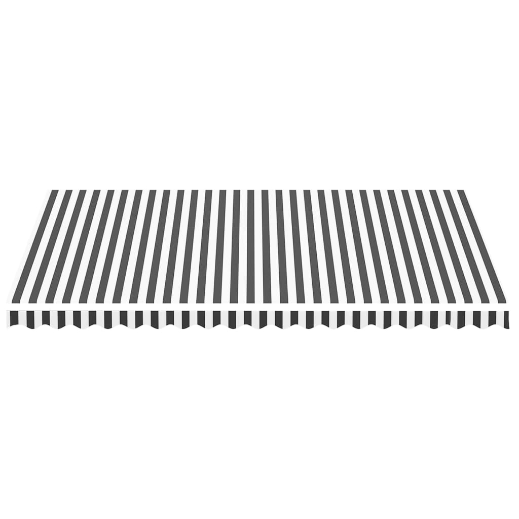 Tela De Repuesto Para Toldo Gris Antracita Y Blanco 4,5x3 M Poliéster_2