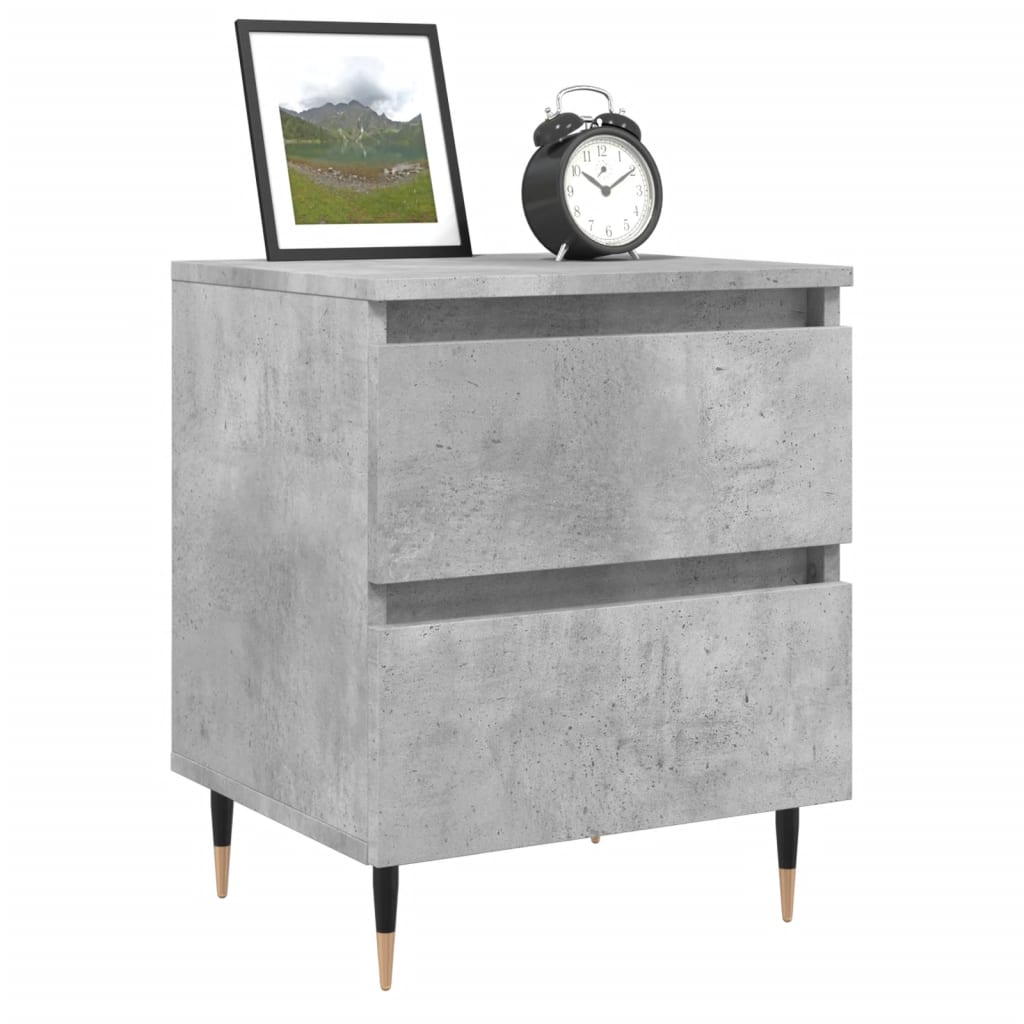 Mesita De Noche Madera De Ingeniería Gris Hormigón 40x35x50 Cm_1