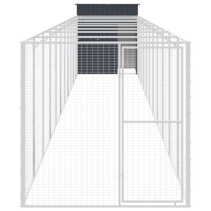 Caseta Perros Con Corral Acero Galvanizado Gris 165x1271x181 Cm_2