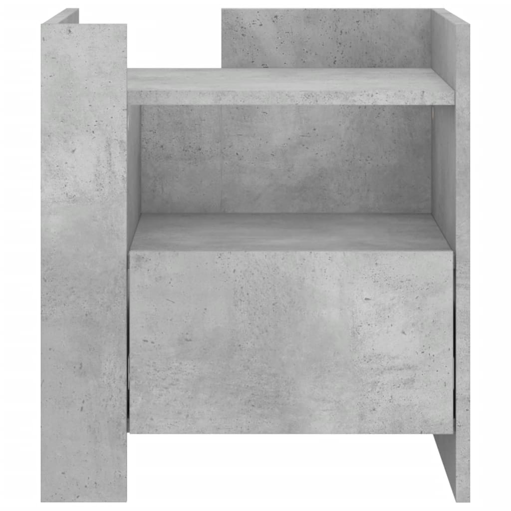 Mesita De Noche Madera De Ingeniería Gris Hormigón 45x50x50 Cm_2