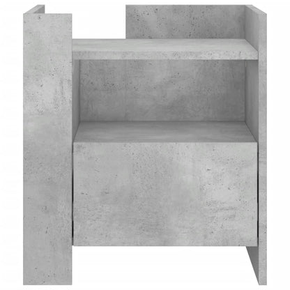 Mesita De Noche Madera De Ingeniería Gris Hormigón 45x50x50 Cm_2