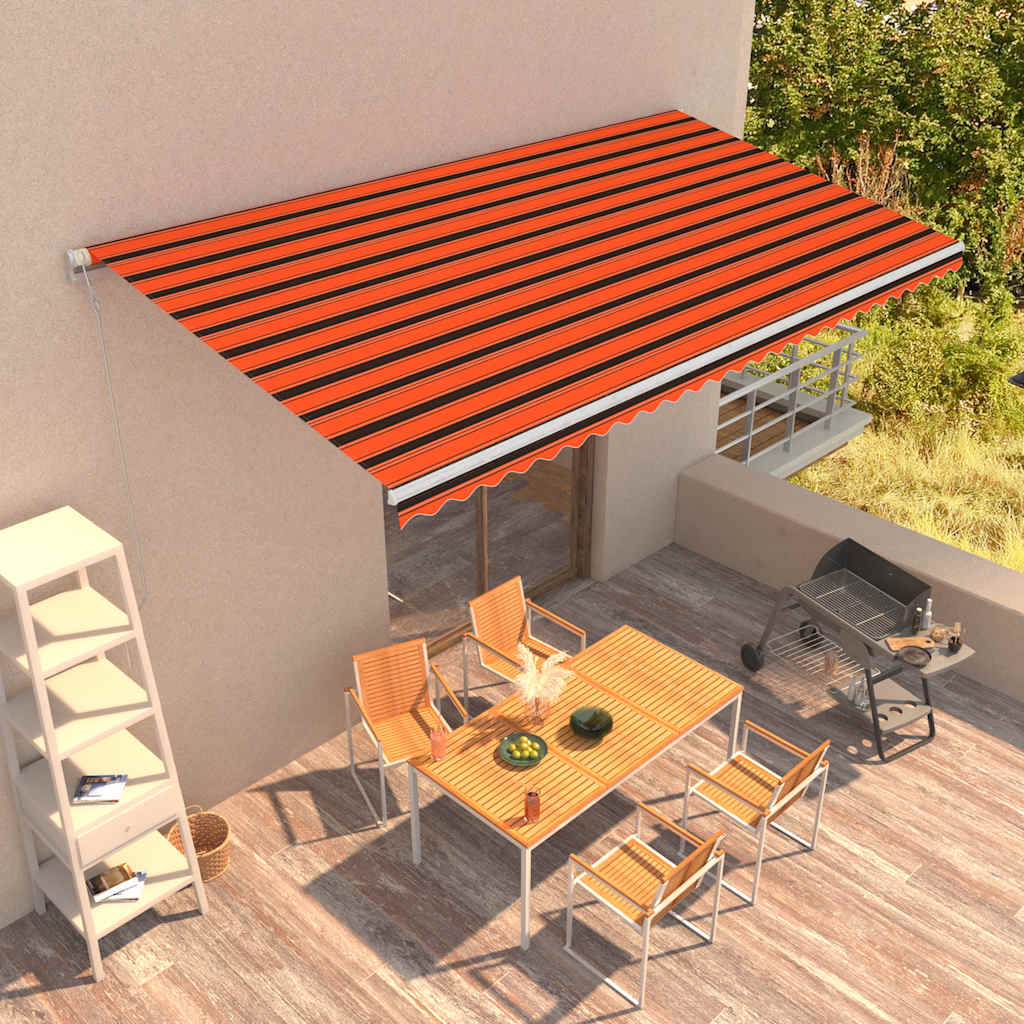 Toldo Automático Retráctil Naranja Y Marrón 600x300 Cm_1