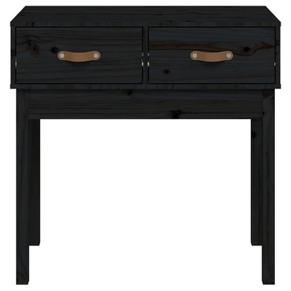 Mesa Consola Madera Maciza De Pino Negro 76,5x40x75 Cm_1