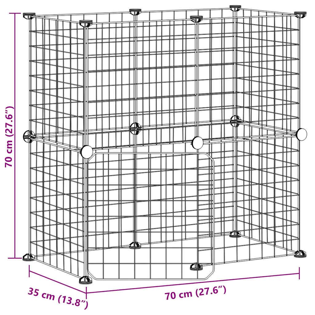 Vidaxl Jaula Para Mascotas De 12 Paneles Puerta Acero Negro 35x35cm_2
