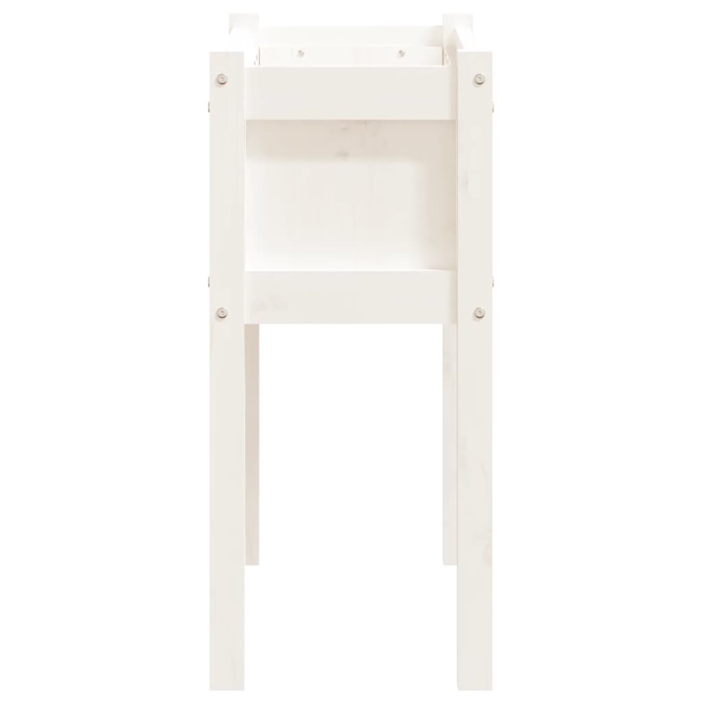 Jardinera Con Patas Madera Maciza De Pino Blanco 70x31x70 Cm_5