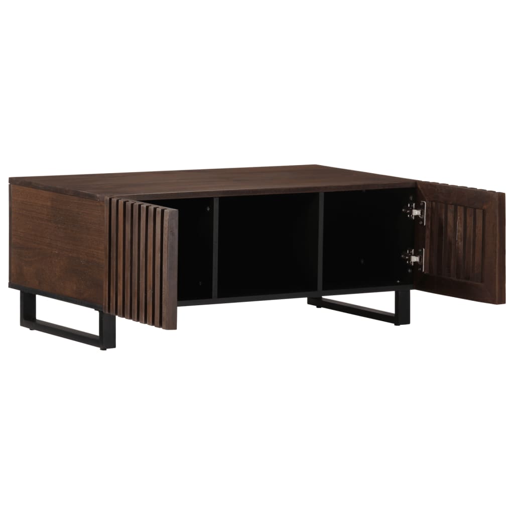 Mesa De Centro De Madera Maciza Mango Marrón 100x55x40 Cm_3