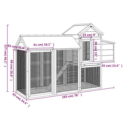 Vidaxl Gallinero Madera Maciza De Pino Marrón 193x65x117 Cm_2