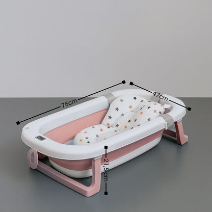 Bathby Bañera Plegable Rosa Para Bebés, Cojín Reductor, Termómetro, Patas Antideslizantes (rosa Pastel)_5