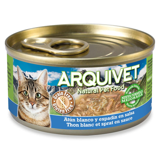 Atún blanco y espadín en salsa Arquivet 80 g Comida húmeda para gatos