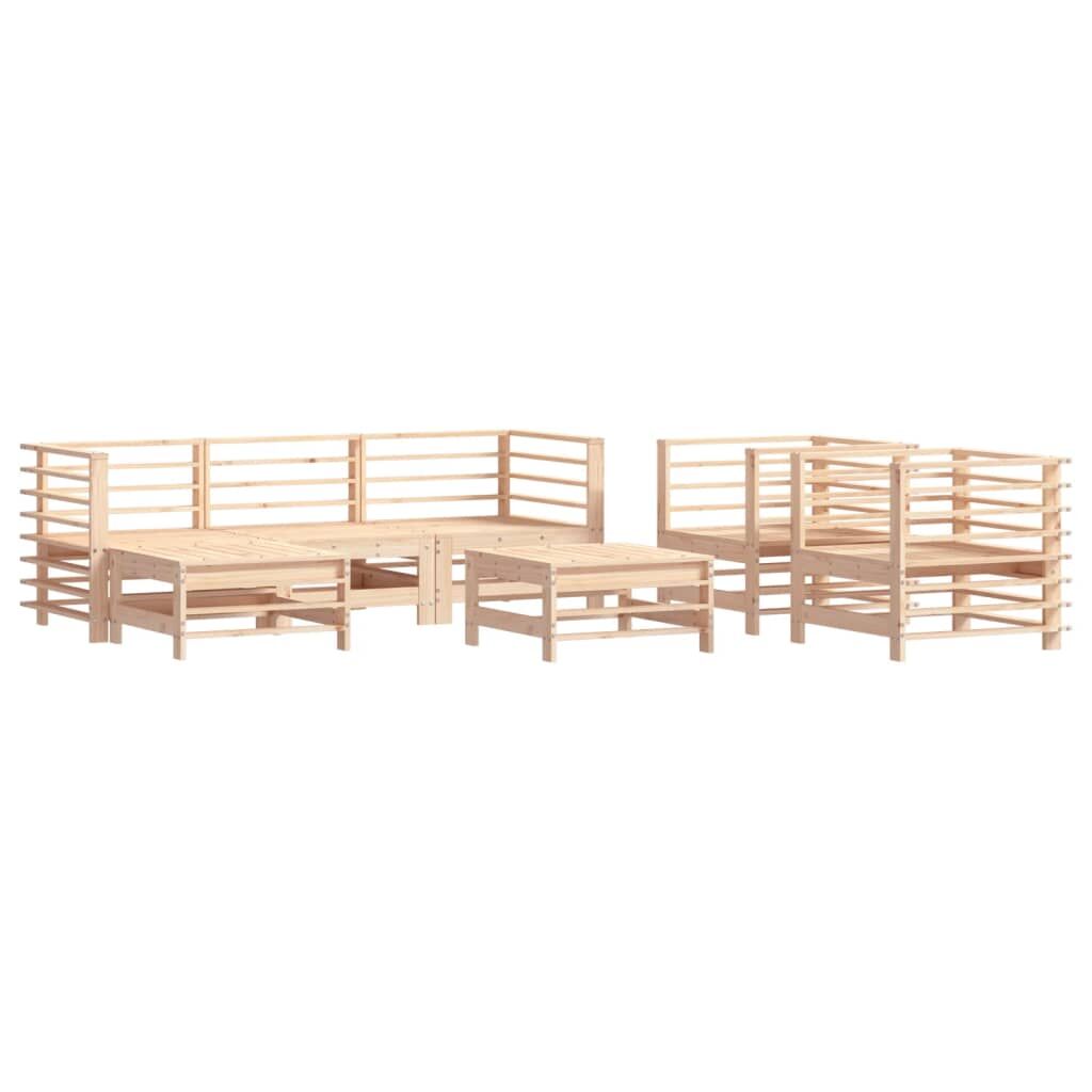 Vidaxl Juego De Muebles De Jardín 7 Piezas Madera Maciza De Pino_0