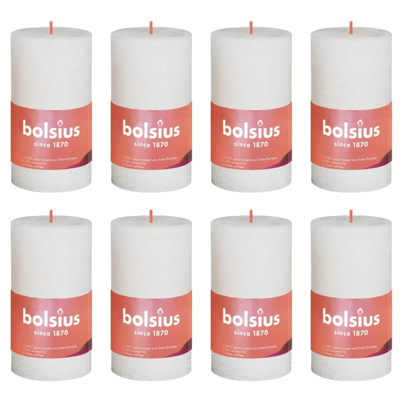 Bolsius Velas Rústicas Shine 8 Unidades Perla Suave 100x50 Mm_0