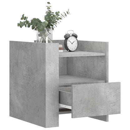 Mesita De Noche Madera De Ingeniería Gris Hormigón 45x50x50 Cm_1