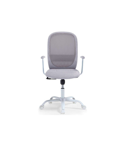 Sillón Despacho Giratorio Maggie Tapizada En Tejido Gris Pearl, 64cm(ancho) 98/110cm(altu_0