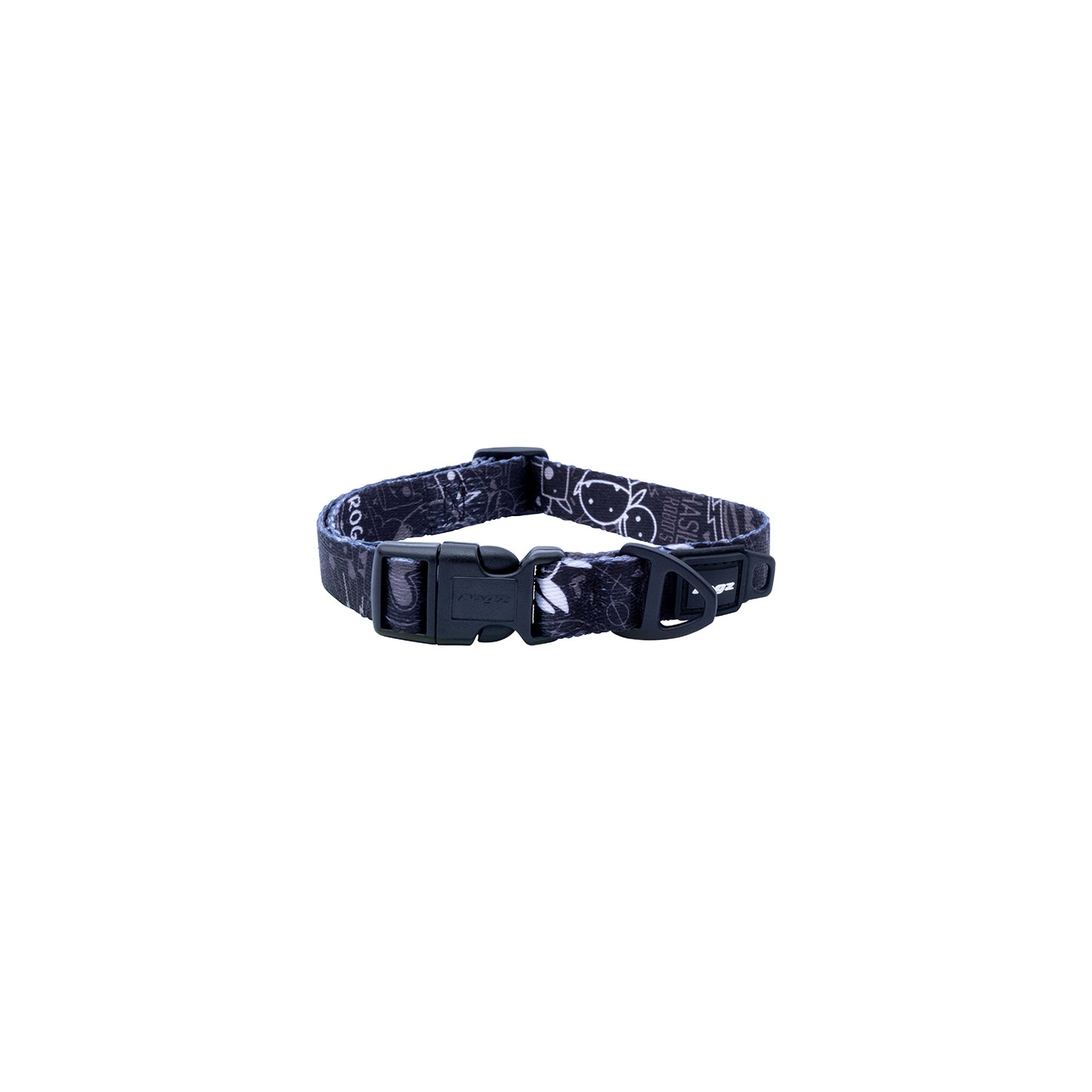 Collar Para Perro, Modelo Fusion De Rogz, Estampado Graffiti Negro. Talla M (12-22kg)_1