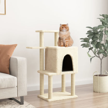Vidaxl Rascador Para Gatos Con Postes De Sisal Color Crema 97 Cm_1