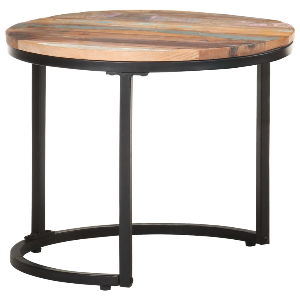 Mesitas Auxiliares 3 Piezas Madera Maciza Reciclada_2