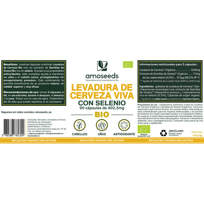 Levadura De Cerveza Viva Bio, Con Selenio | 90 Cápsulas_4