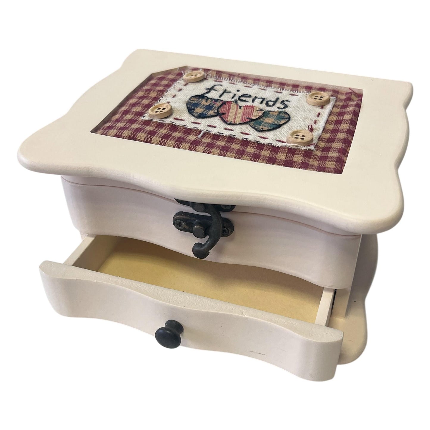 Caja Joyero Friends Madera Cuadrada Con Espejo Y Cajón_3