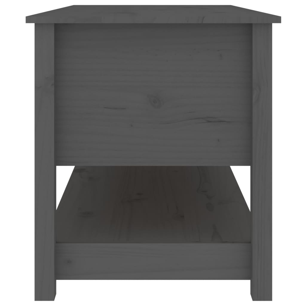 Mesa De Centro De Madera Maciza De Pino Gris 102x49x55 Cm_2