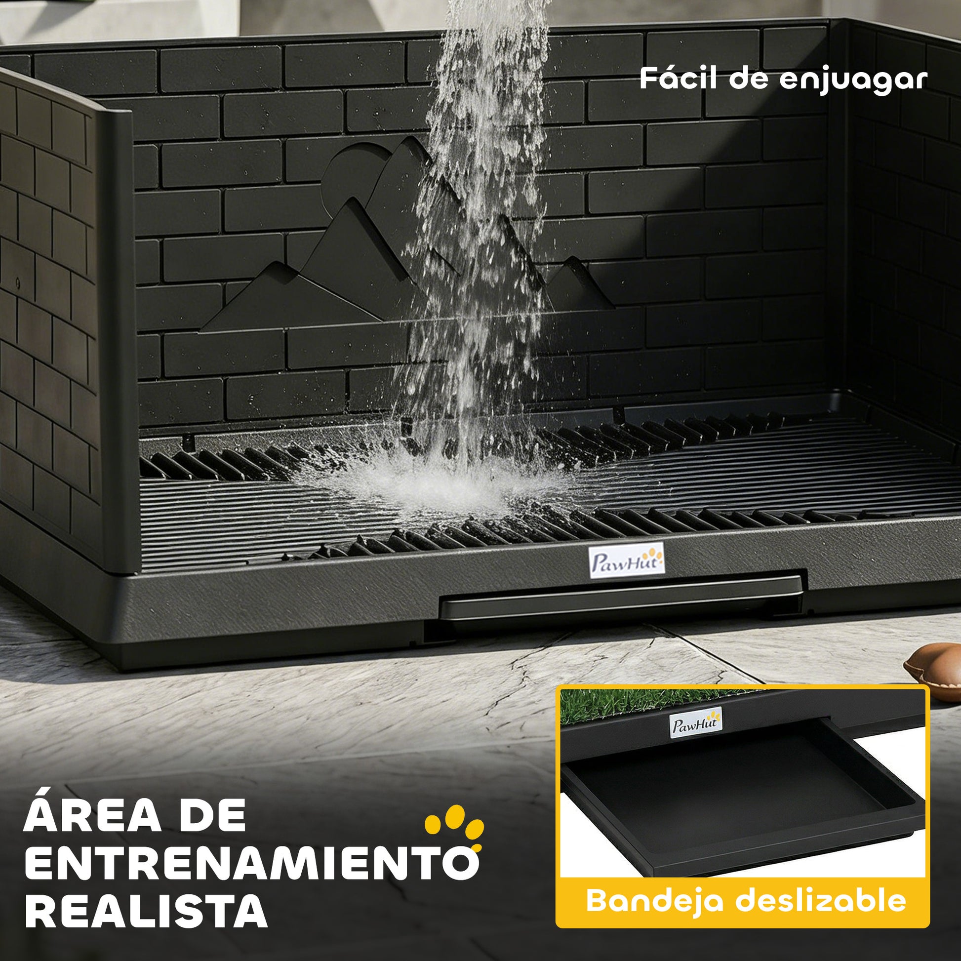 Pawhut Inodoro Para Perros Con Césped Artificial Y Paredes Altas 75x51x36,5 Cm_5