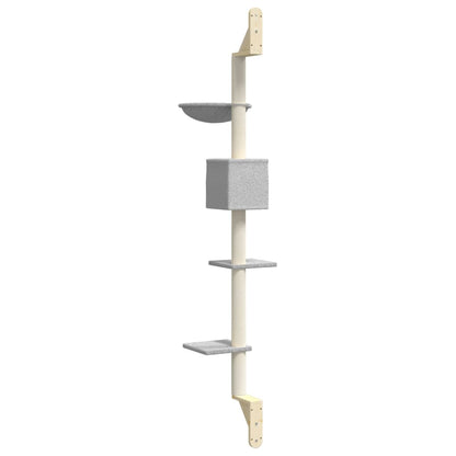Árbol Rascador Para Gatos De Pared Gris Claro 187 Cm_5