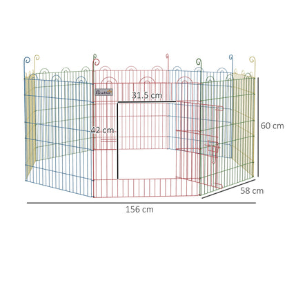 Pawhut Parque Plegable Para Perros De 8 Paneles Ø156x60 Cm Con Puerta Multicolor_2