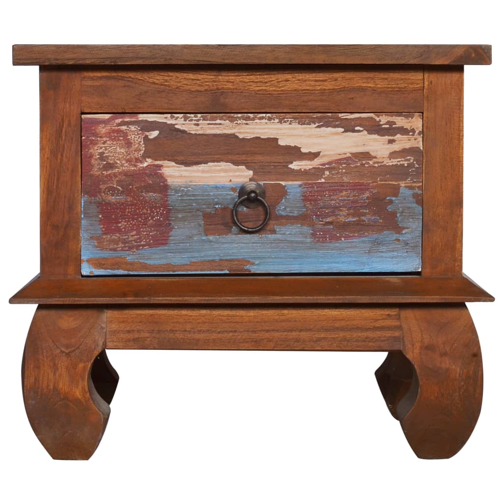 Mesita De Noche De Madera Reciclada De Teca 45x35x40 Cm_1