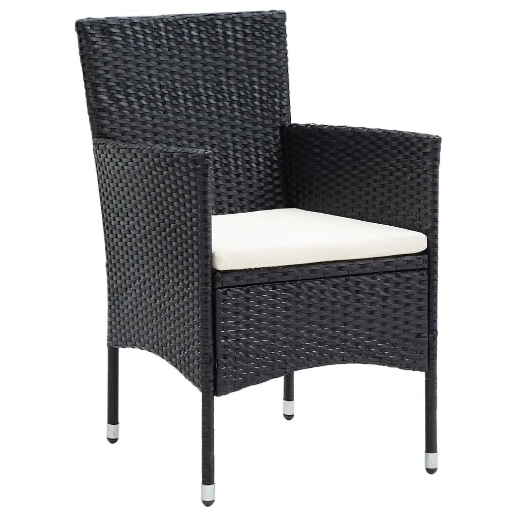 Vidaxl Set De Comedor De Jardín 7 Pzas Y Cojines Ratán Sintético Negro_3
