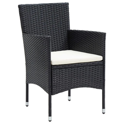 Vidaxl Set De Comedor De Jardín 7 Pzas Y Cojines Ratán Sintético Negro_3