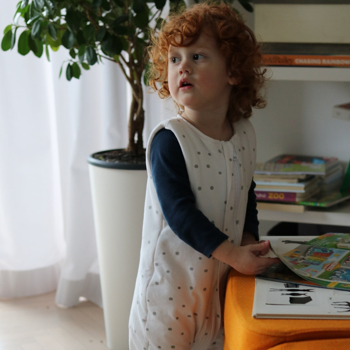 Saco De Dormir Con Pies Reversible T-m Jersey Algodón Black Dots-bloom_5