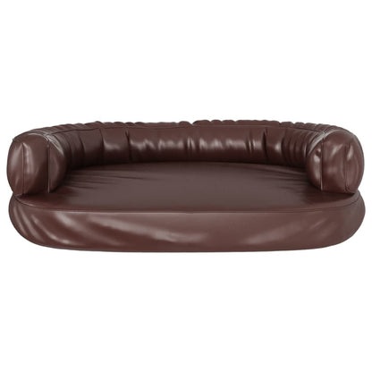 Vidaxl Cama Para Perros De Espuma Cuero Sintético Marrón 75x53 Cm_3