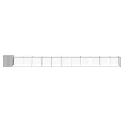 Caseta Perro Corral Acero Galvanizado Gris Claro 110x1221x110cm_3