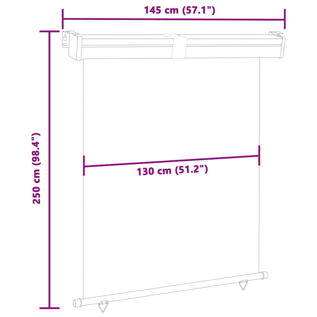 Vidaxl Toldo Lateral De Balcón Marrón 145x250 Cm_2