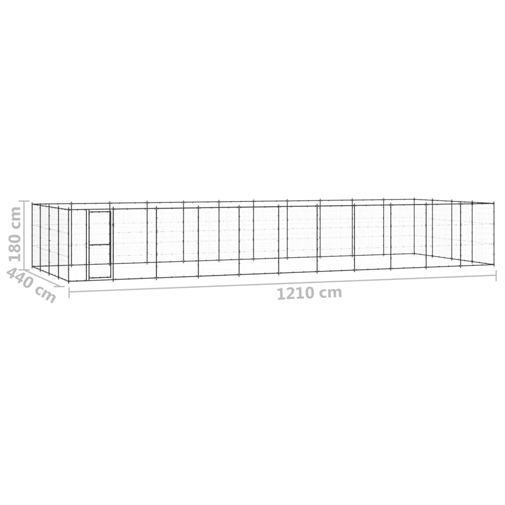 Vidaxl Perrera De Exterior De Acero 53,24 M²_2