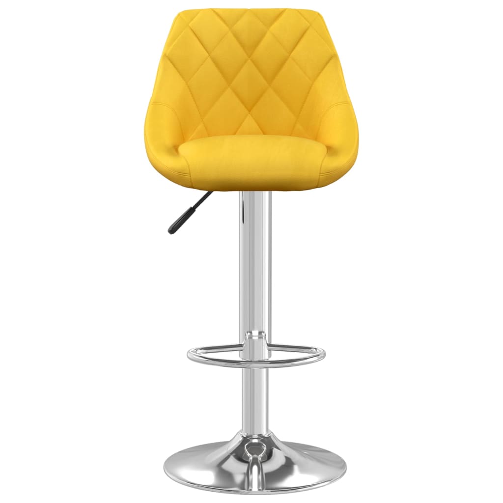 Taburete De Cocina 2 Unidades Terciopelo Amarillo Mostaza_2