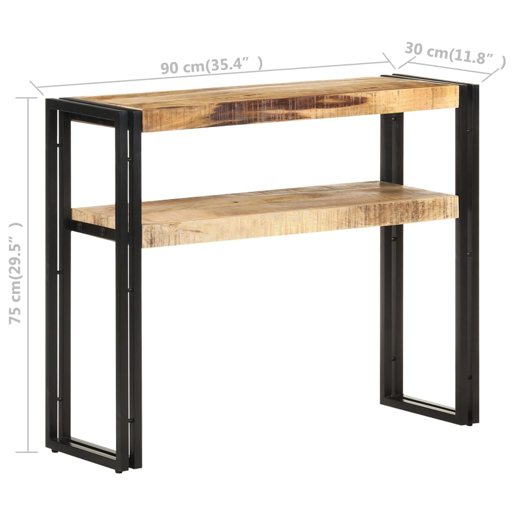 Mesa Consola De Madera De Mango Rugosa 90x30x75 Cm_3