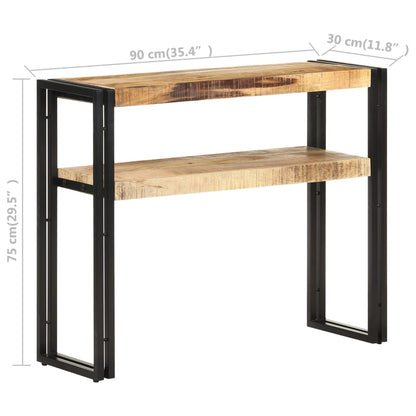 Mesa Consola De Madera De Mango Rugosa 90x30x75 Cm_3