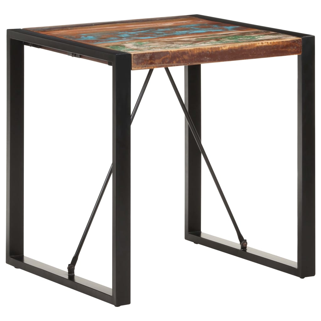 Mesa De Comedor De Madera Maciza Reciclada 70x70x75 Cm._4